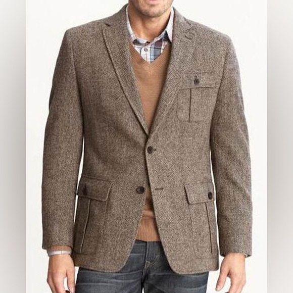VINTAGE Club Room by Charter Club Houndstooth Wool Sport Coat Size 46L - Picture 11 of 11